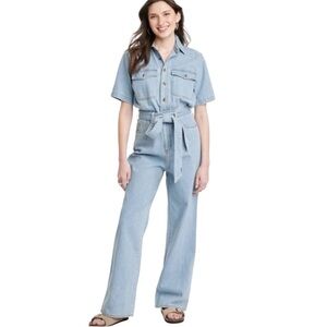 Universal Thread Women’s Denim Boiler Suit Jumpsuit Light Wash Blue Size 6